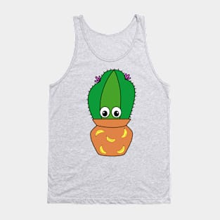 Cute Cactus Design #318: Cactus In Cute Pot With Bananas Tank Top